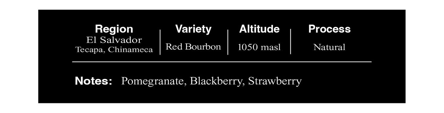 El Salvador Tecapa Chinameca Red Bourbon Natural